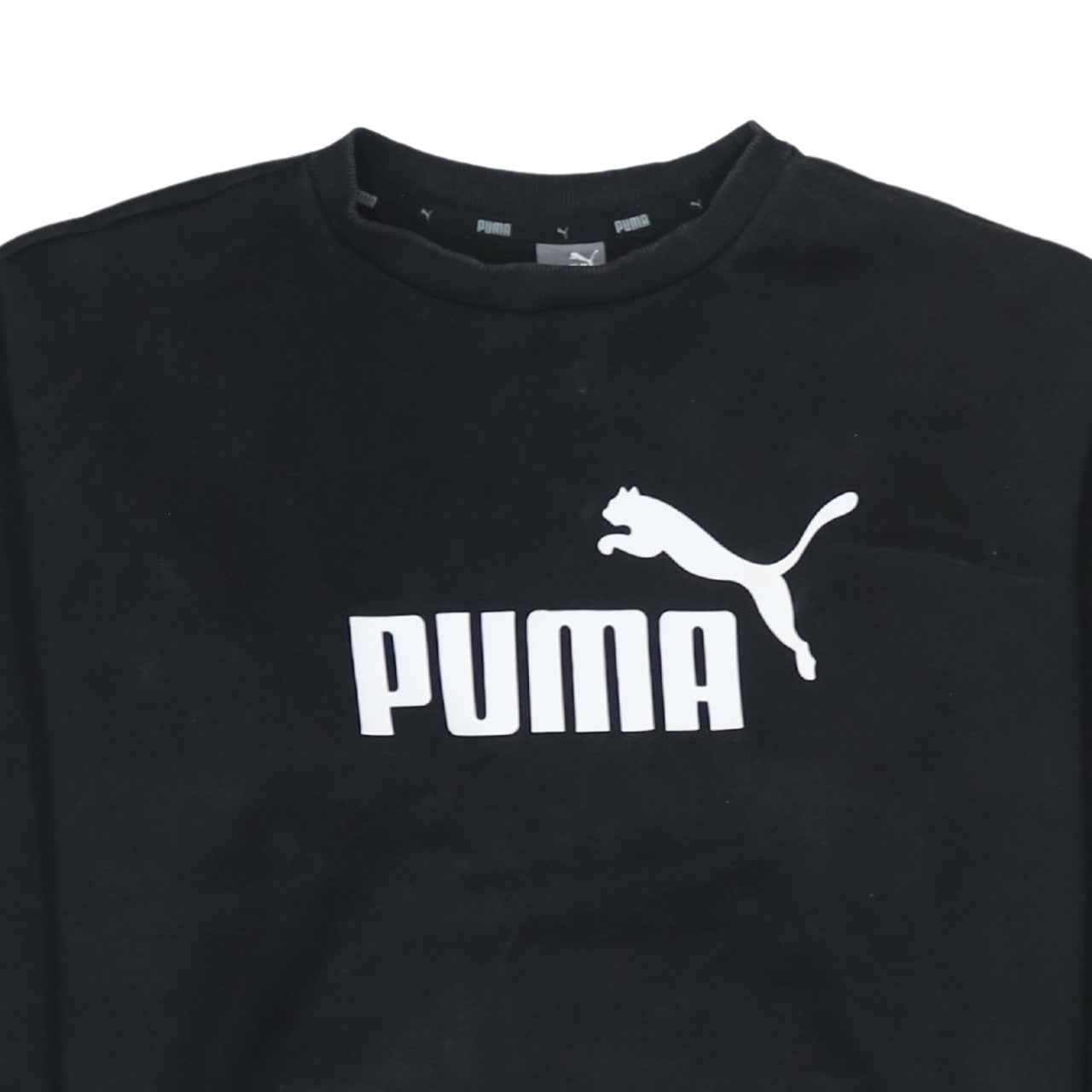 Puma Women's Black Medium Pullover Sweatshirt with Logo Print