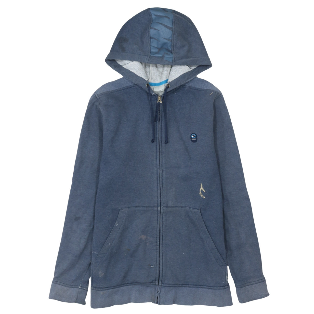 Nike Men's Blue Full Zip Hoodie Medium Fleece Cotton Sweatshirt