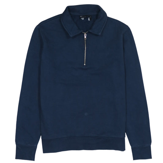 ASOS DESIGN Men's Blue Collared 1/2 Zip Sweatshirt Size M
