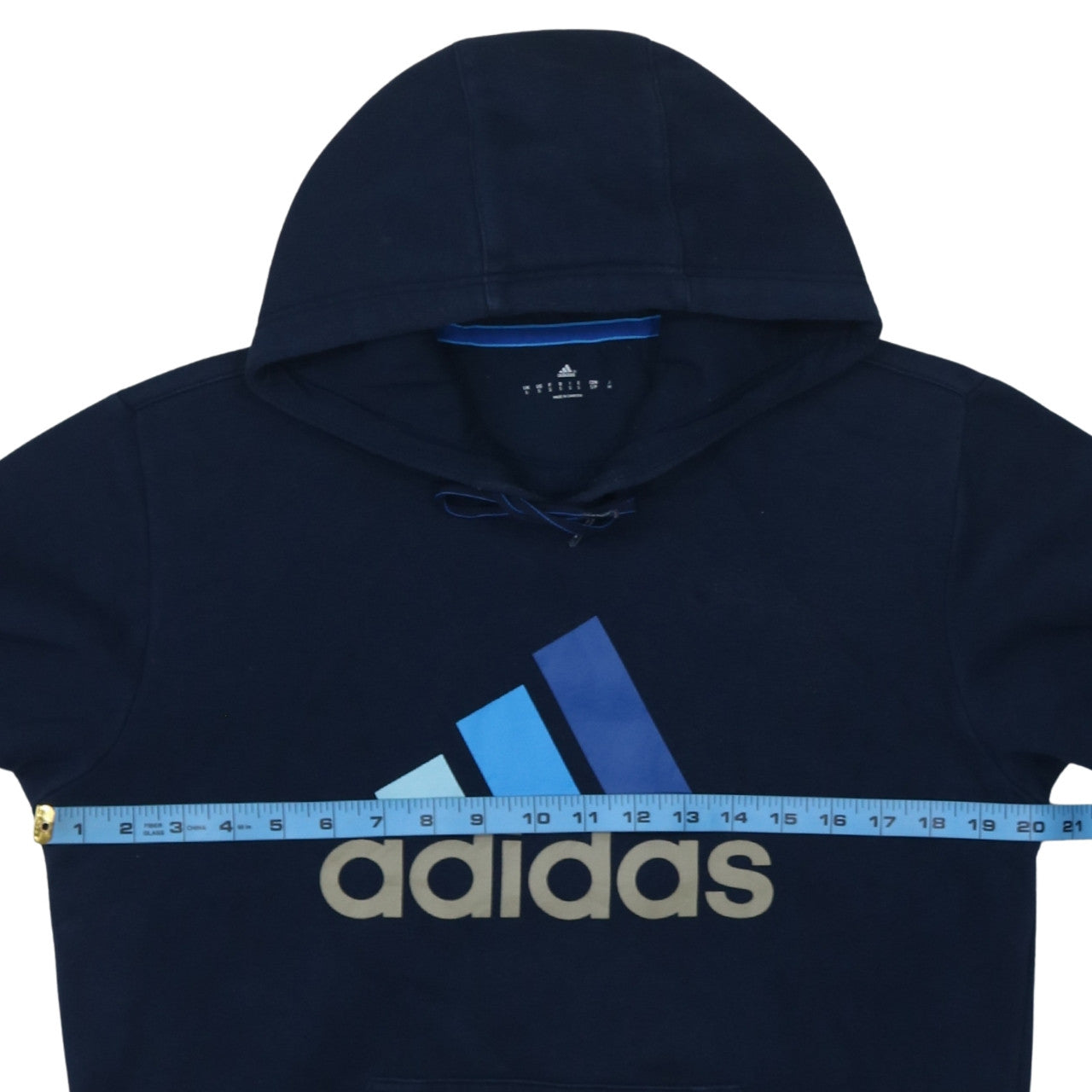 Adidas Men's Blue Pullover Hoodie Size S Sports Fleece Sweatshirt