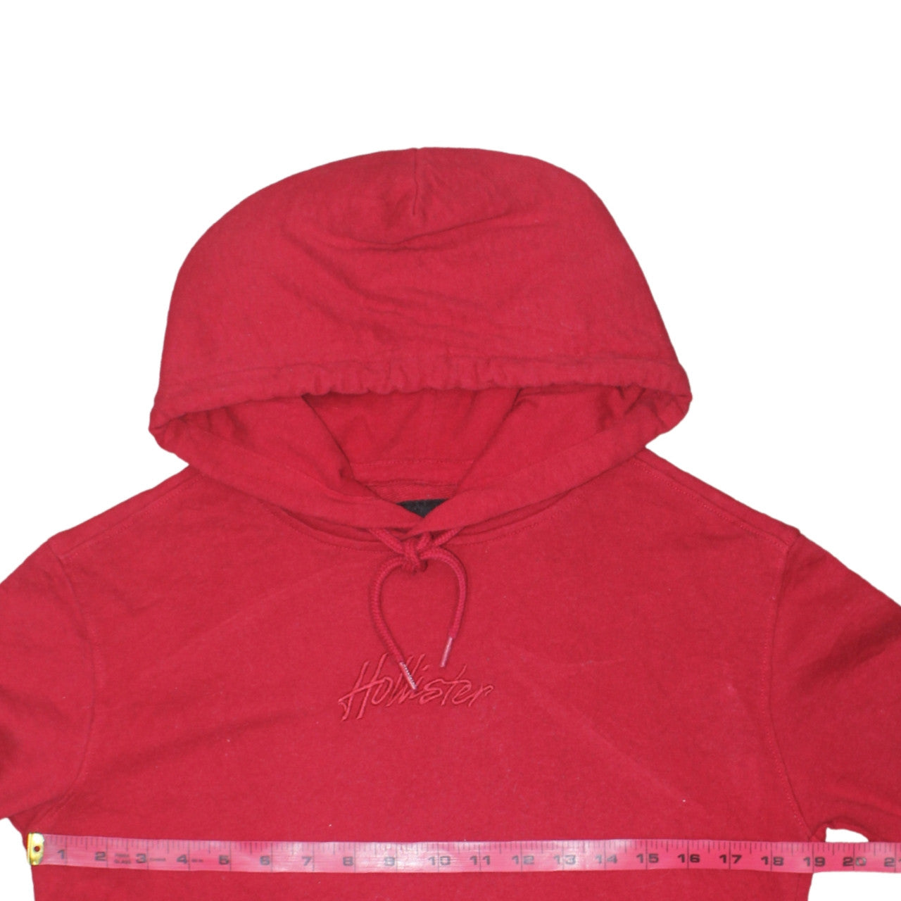 Hollister Mens Red XS Pullover Hoodie Logo Knit Cotton Blend