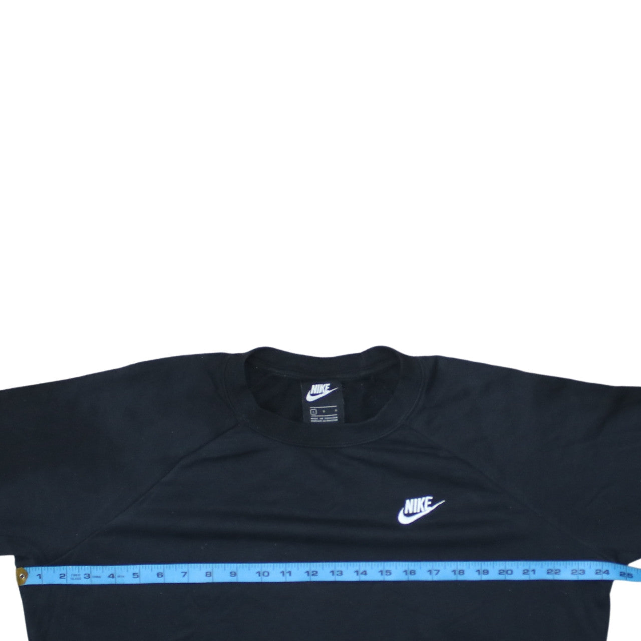 Nike Women Black L Pullover Crew Neck Sweatshirt Cotton Blend