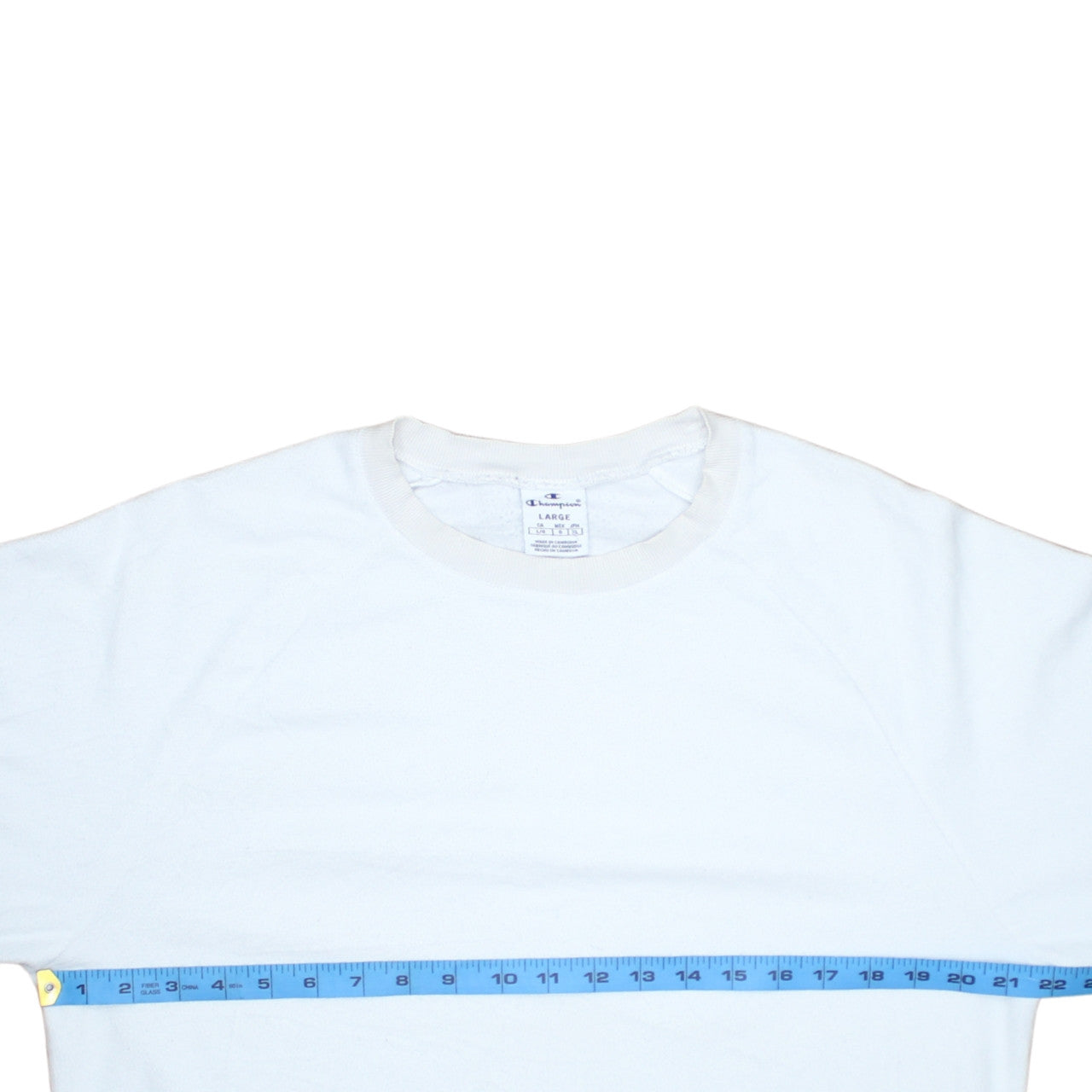 Champion Women's White Crew Neck Sweatshirt Large Logo Sleeve Detail