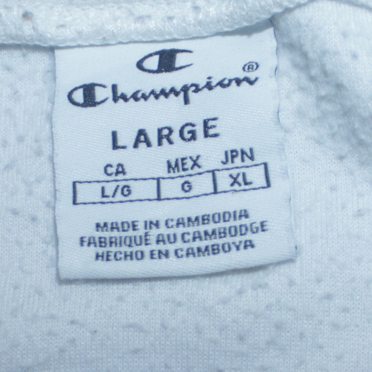 Champion Women's White Crew Neck Sweatshirt Large Logo Sleeve Detail