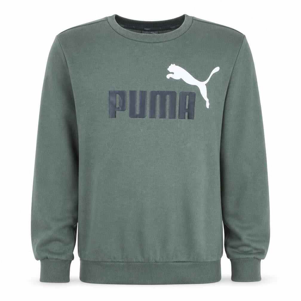 Puma Men's Green XS Crew Neck Logo Sweatshirt Pullover