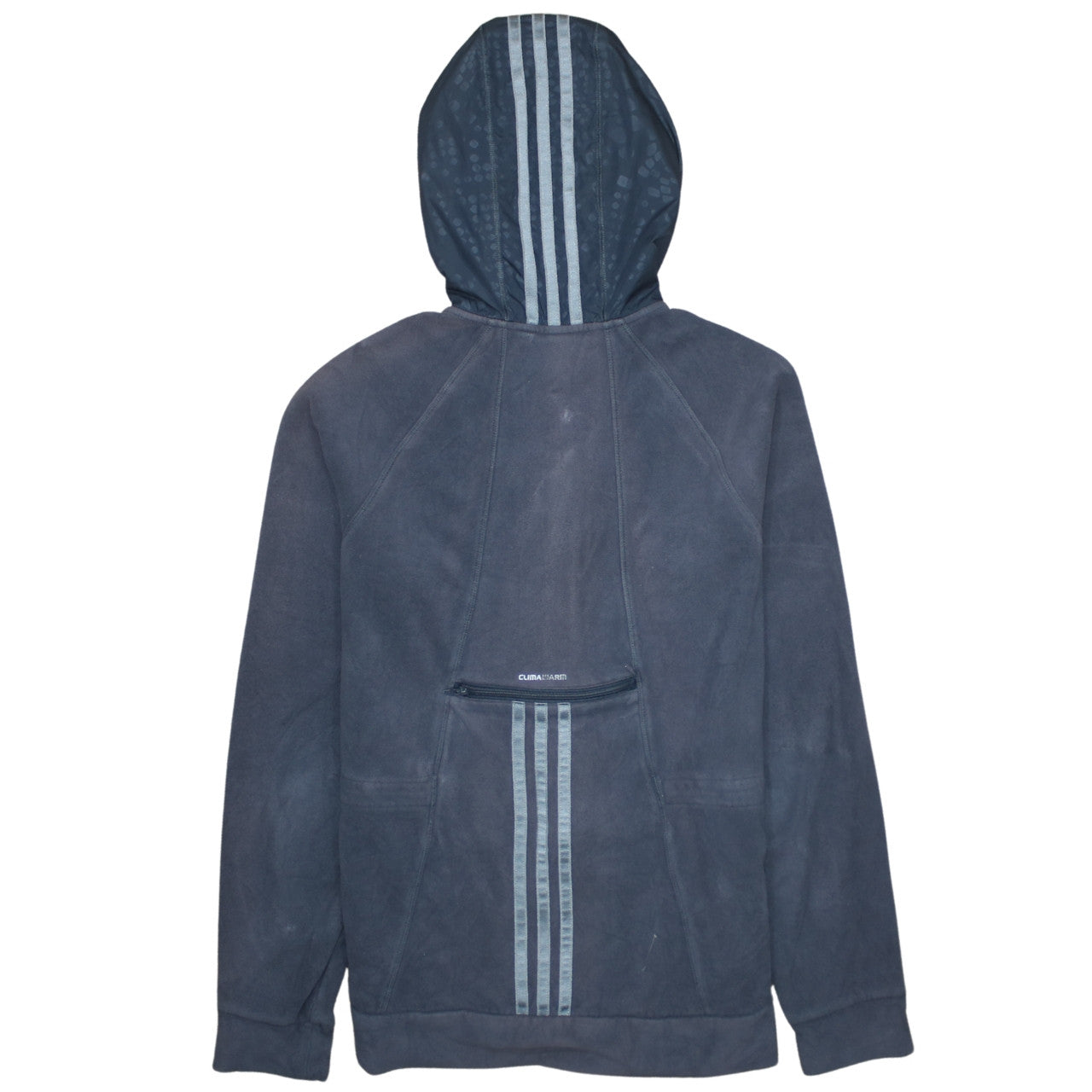 Adidas Women Navy Blue Full Zip Hooded Fleece Jacket Size 12