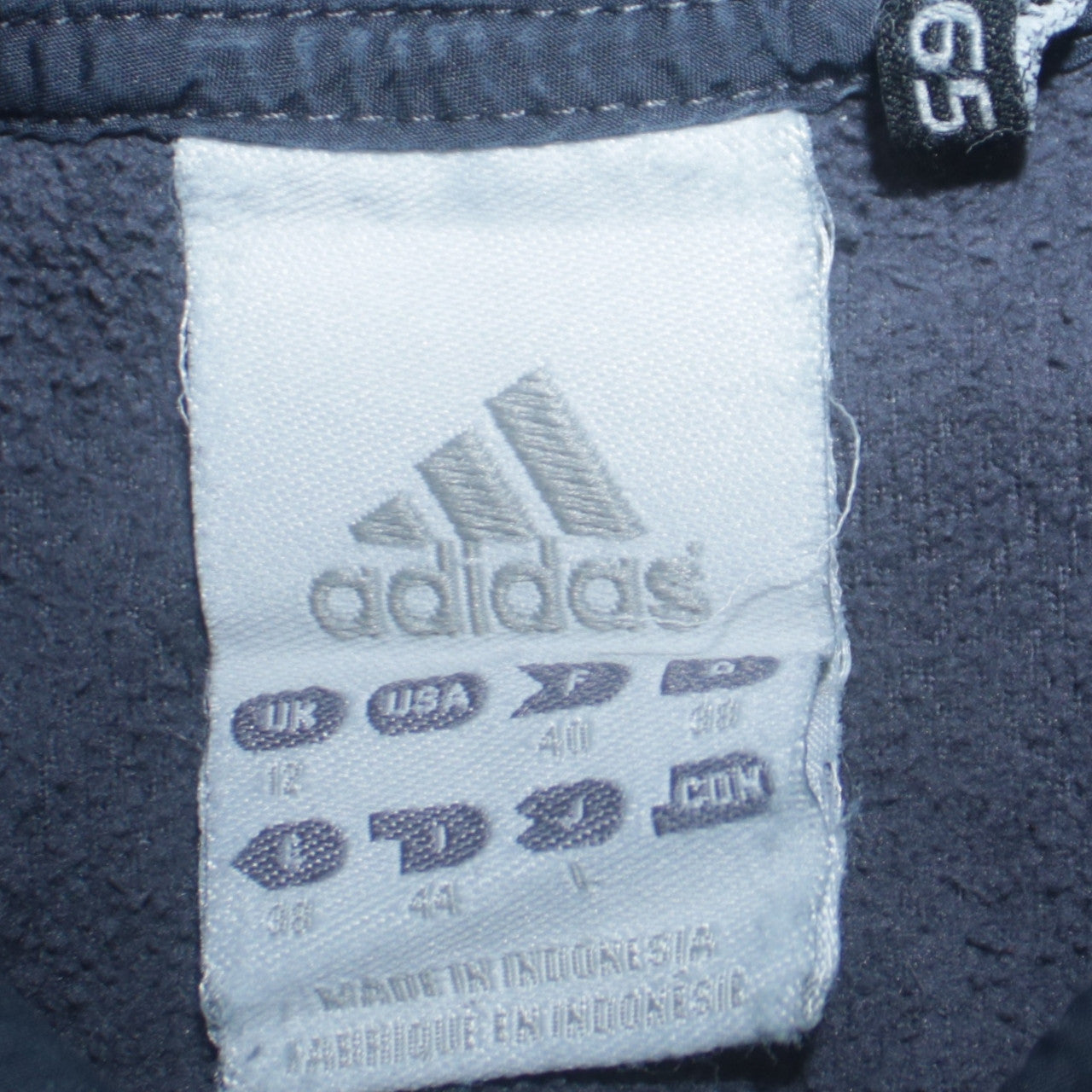 Adidas Women Navy Blue Full Zip Hooded Fleece Jacket Size 12
