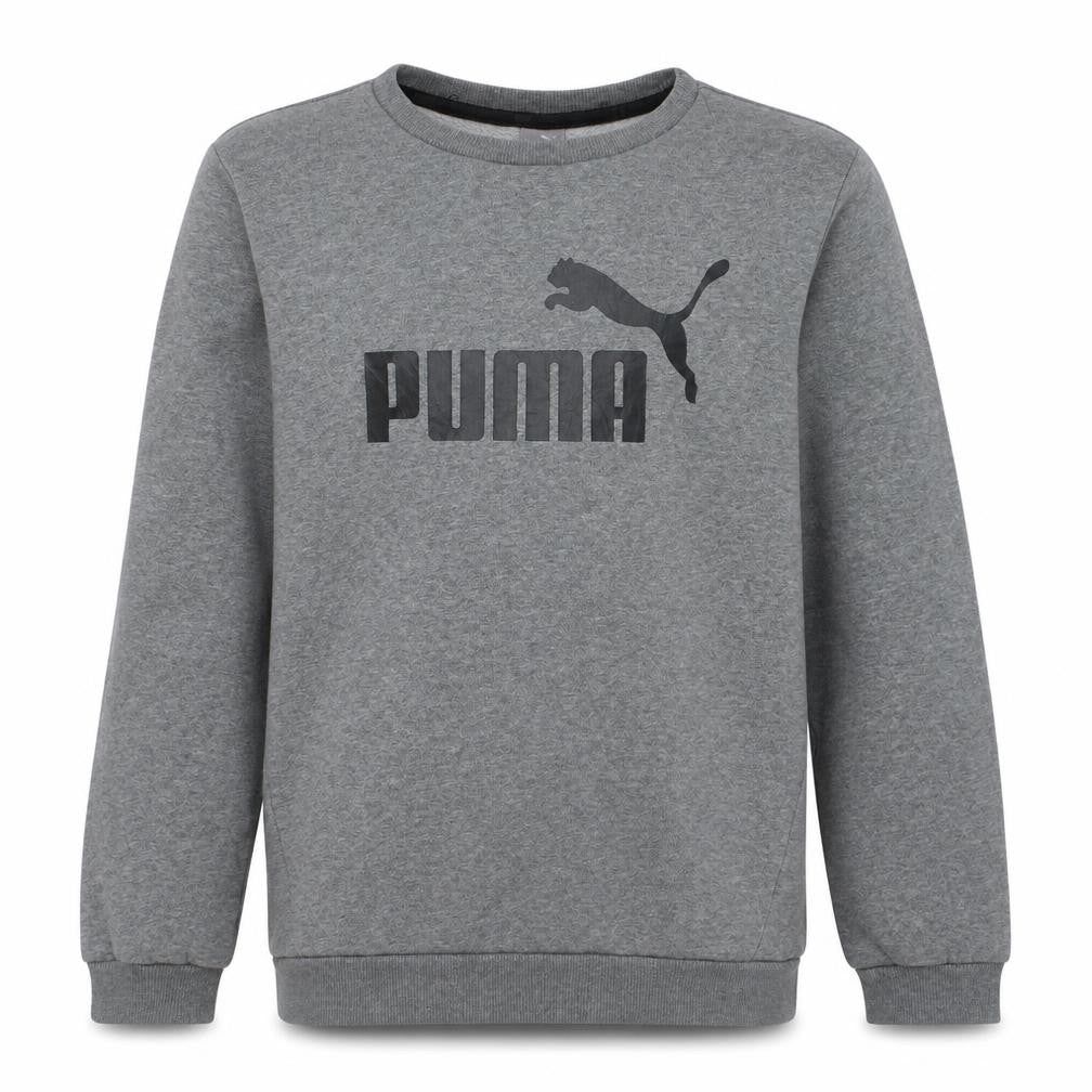Puma Boys Grey Crew Neck Pullover Sweatshirt 15-16 Years Logo Print