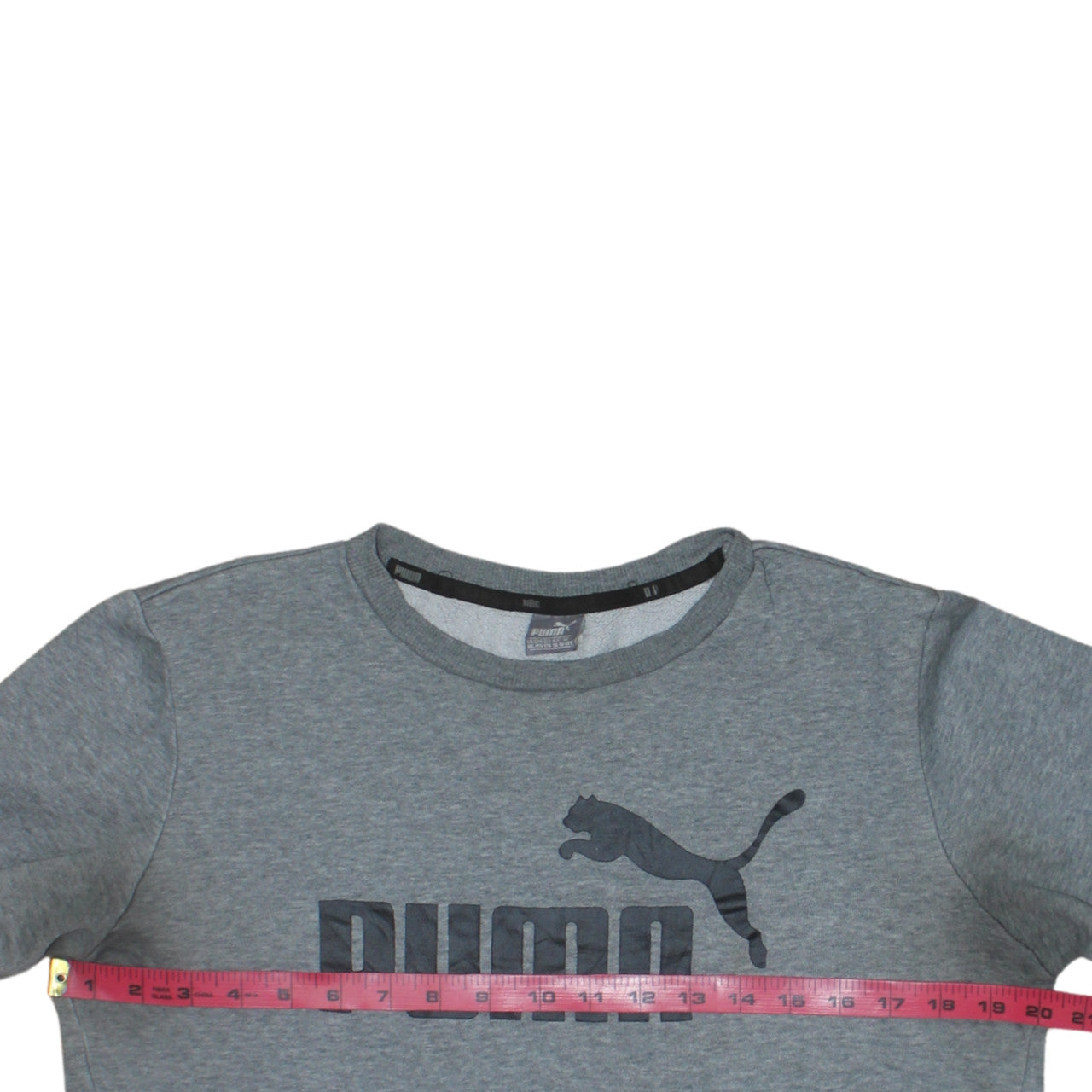 Puma Boys Grey Crew Neck Pullover Sweatshirt 15-16 Years Logo Print
