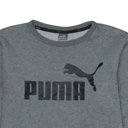 Additional view of Puma boys’ grey crew neck pullover sweatshirt 15-16 years logo print
