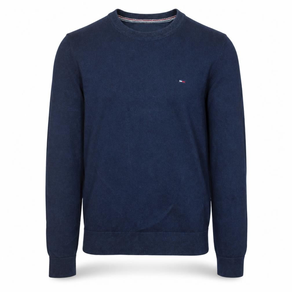 Tommy Hilfiger Men's Blue Crew Neck Cotton Pullover Jumper M
