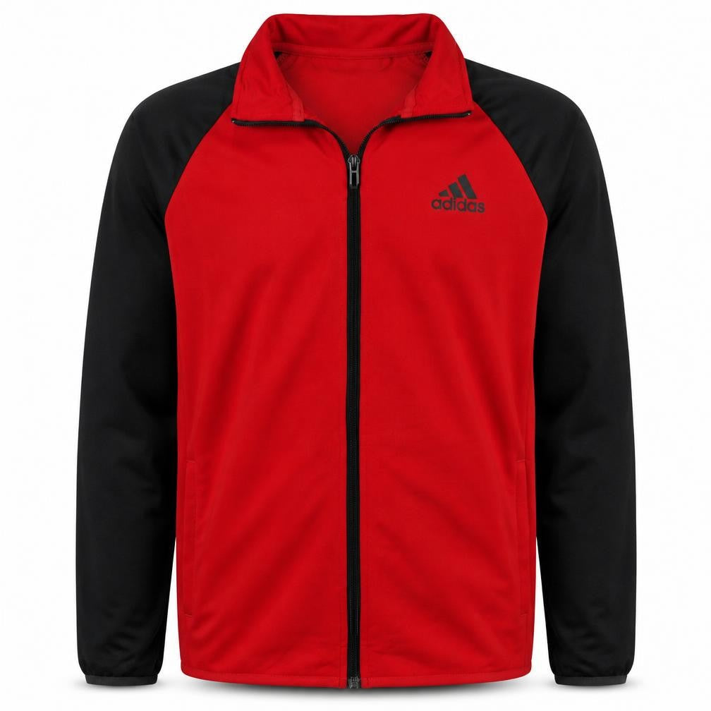 Adidas Boys Red Black Track Jacket 13-14 Years Full Zip Sportswear
