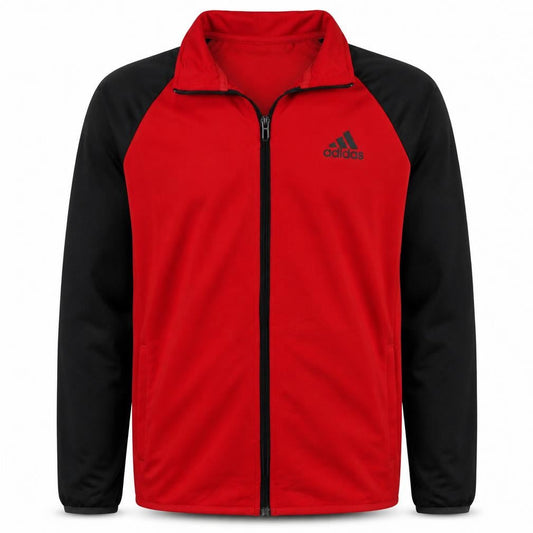Adidas Boys Red Black Track Jacket 13-14 Years Full Zip Sportswear