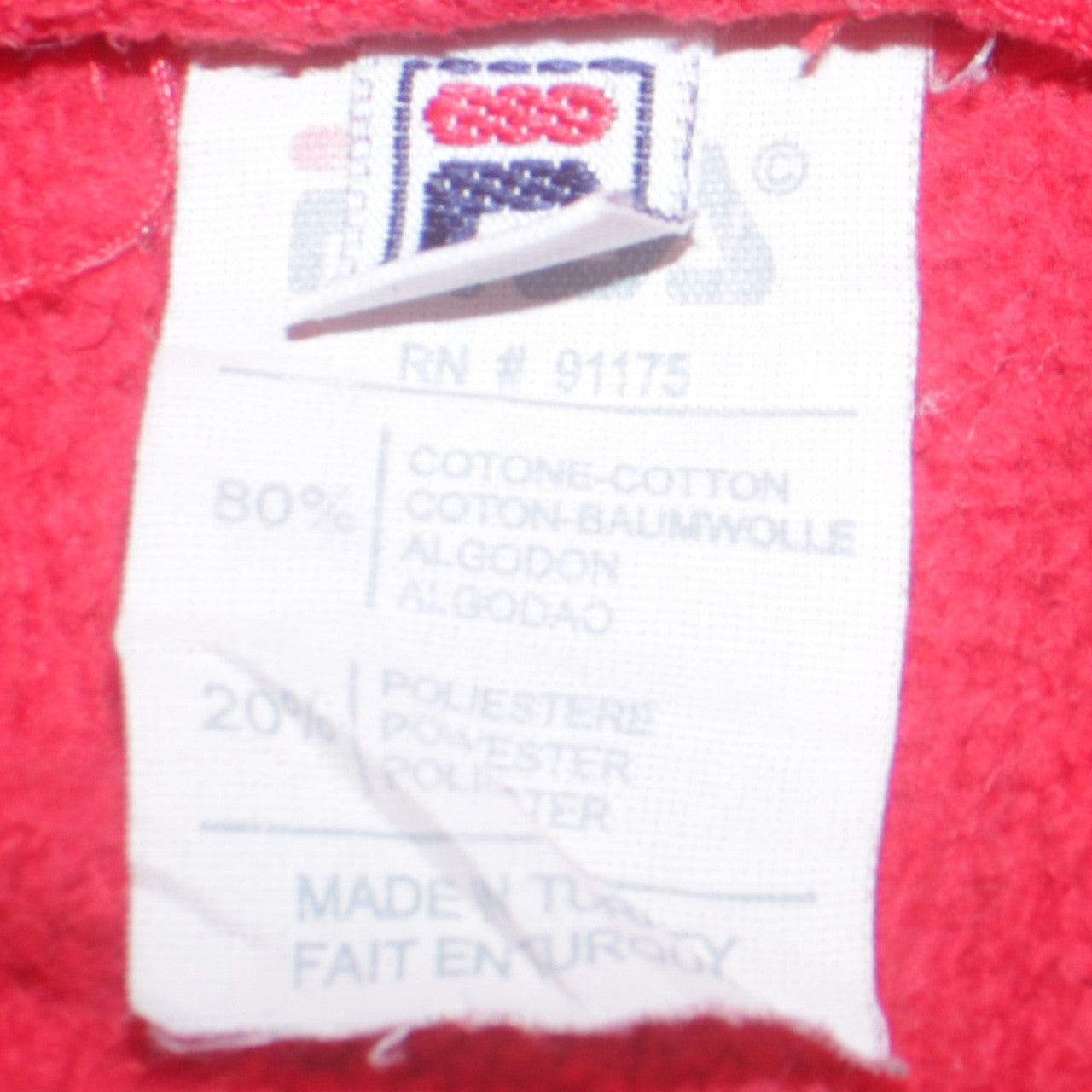 Fila Mens Red Crew Neck Pullover Sweatshirt Size S Logo Print