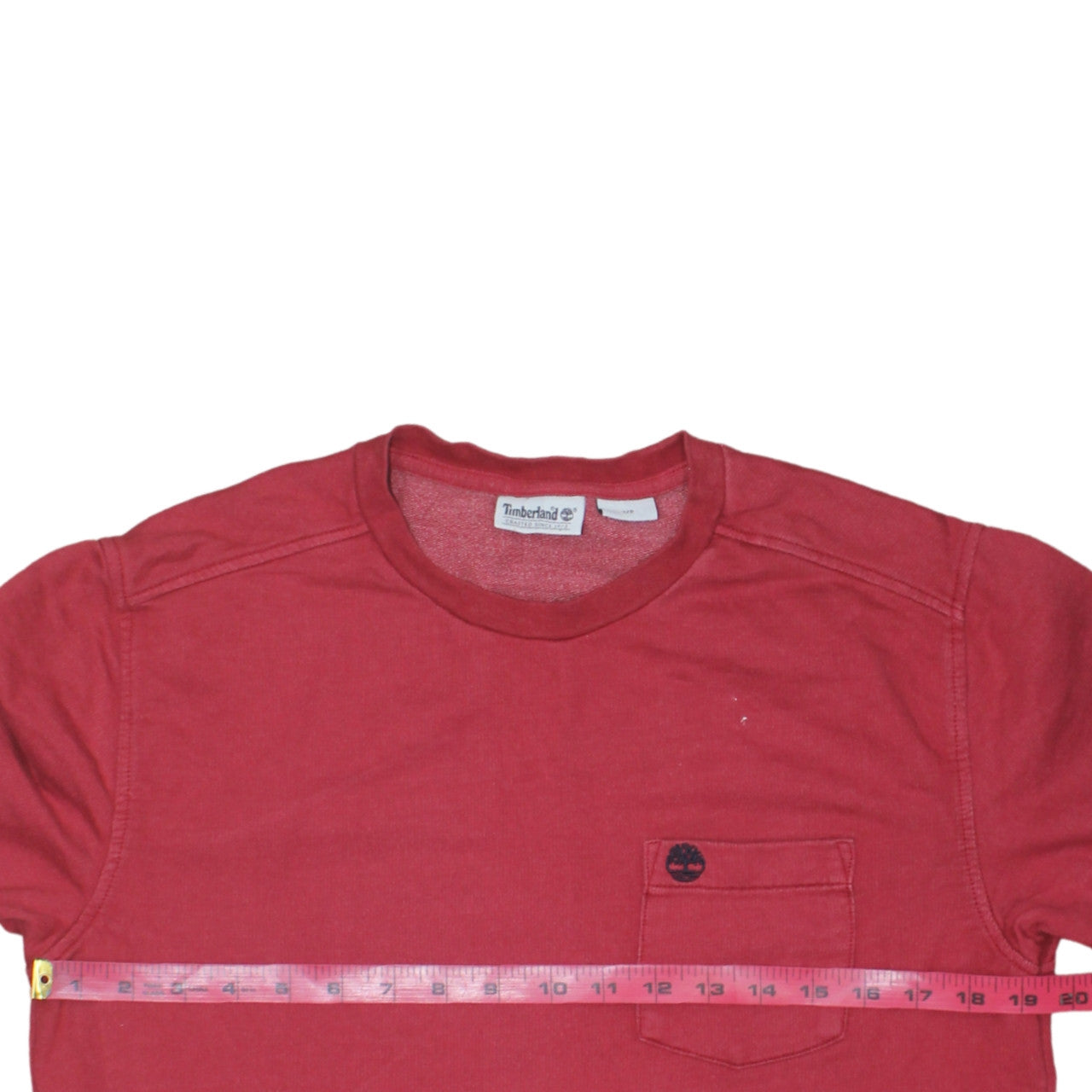 Timberland Men’s Red Crew Neck Cotton Pullover Sweatshirt Size M