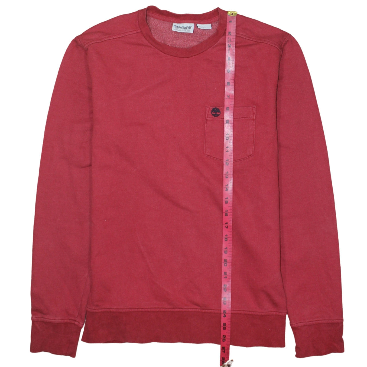 Timberland Men’s Red Crew Neck Cotton Pullover Sweatshirt Size M