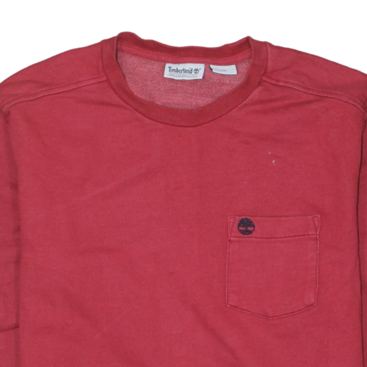 Timberland Men’s Red Crew Neck Cotton Pullover Sweatshirt Size M
