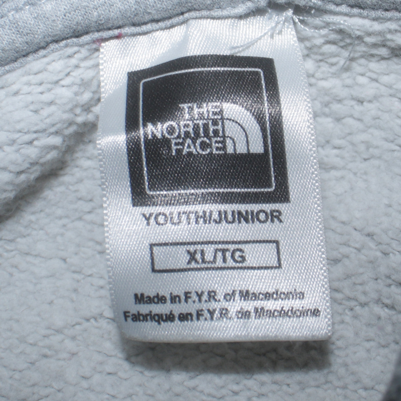 The North Face Boys Grey XL Pullover Hoodie Fleece Logo Sweatshirt