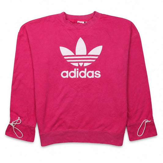 Adidas Womens Pink Logo Pullover Sweatshirt Size 14