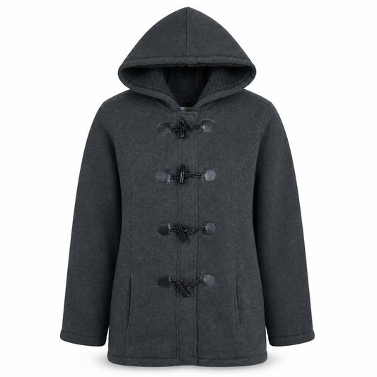 Lee Cooper Womens Charcoal Hooded Buckle Cape Coat Size 16
