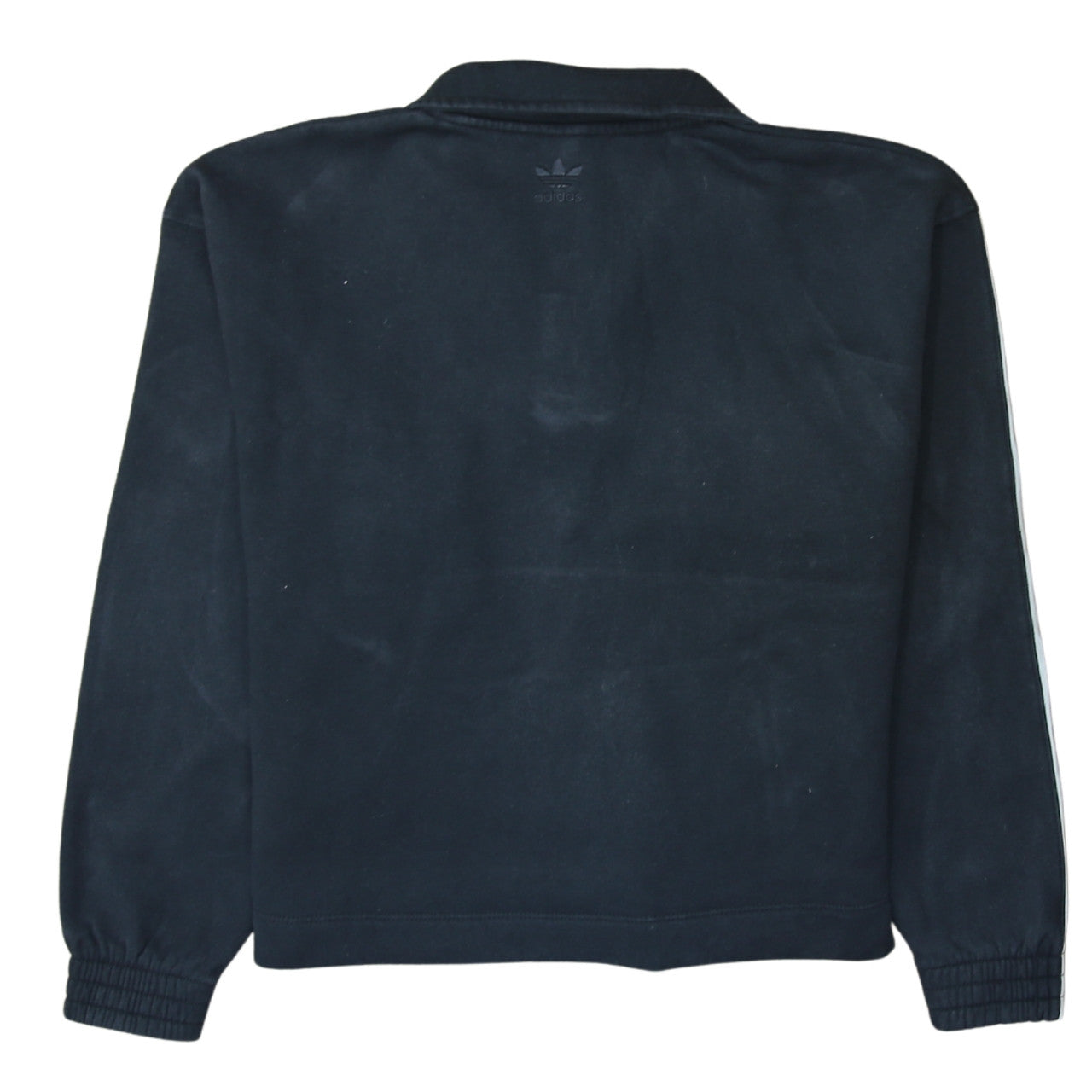 Adidas Womens Black XS Pullover Sweatshirt with Logo and Stripes