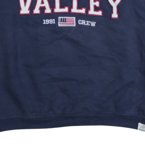 Pull & Bear Women's Navy Skull Valley Crew Neck Sweatshirt Size S