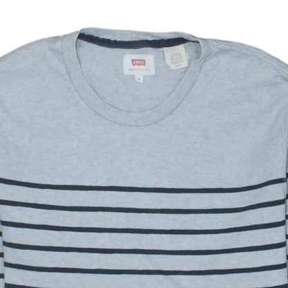 Levi's Men's Grey Striped Long Sleeve Cotton Pullover Sweatshirt Size S