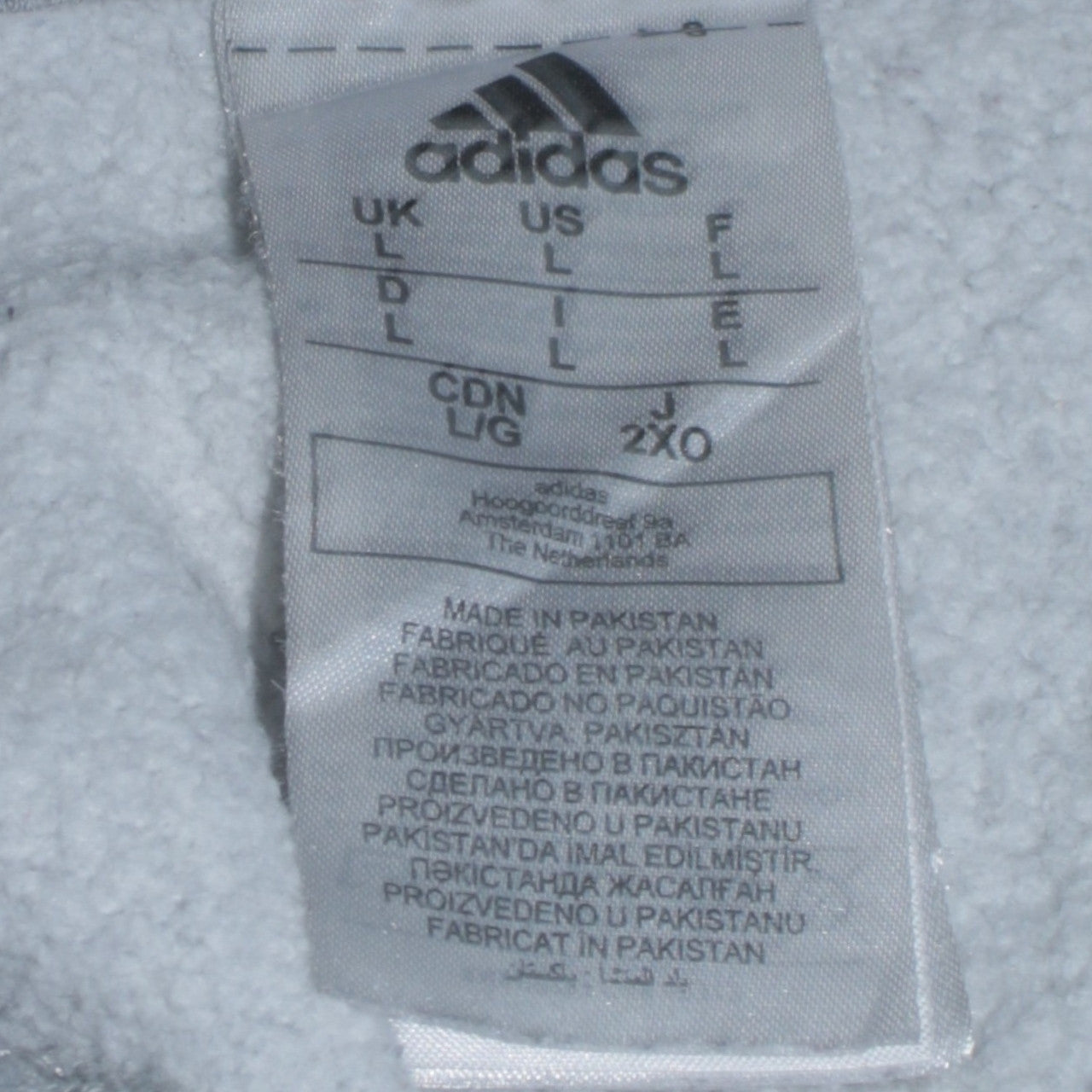 Adidas Men's Grey Pullover Hoodie L Sports Fleece Sweatshirt