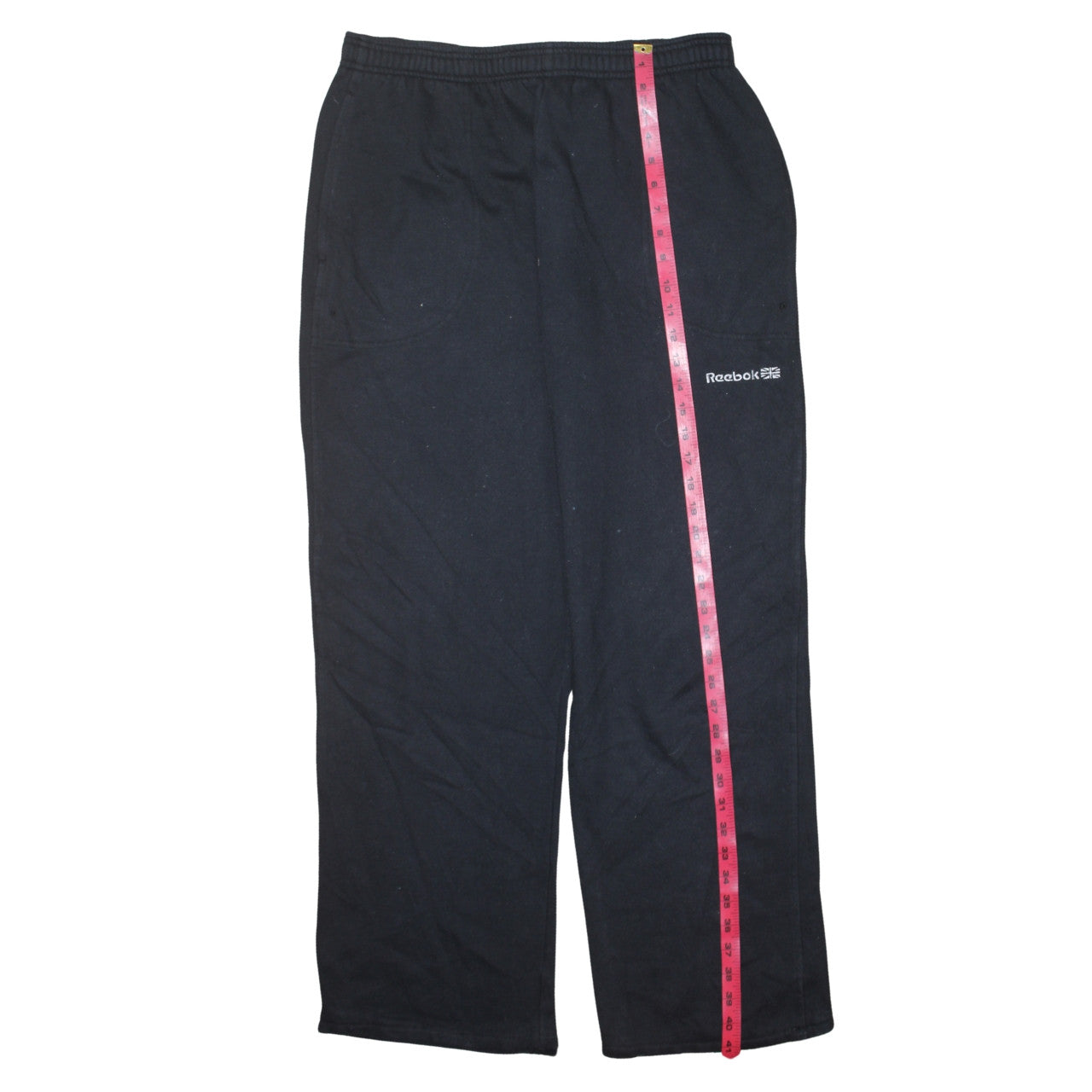Reebok Men's Black Sweatpants Elastic Waist Soft Fleece Joggers Size M