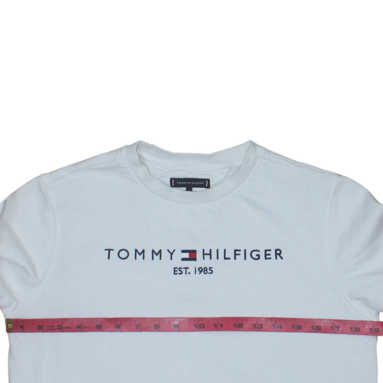 Tommy Hilfiger Boys White Cotton Crew Neck Sweatshirt Size 164