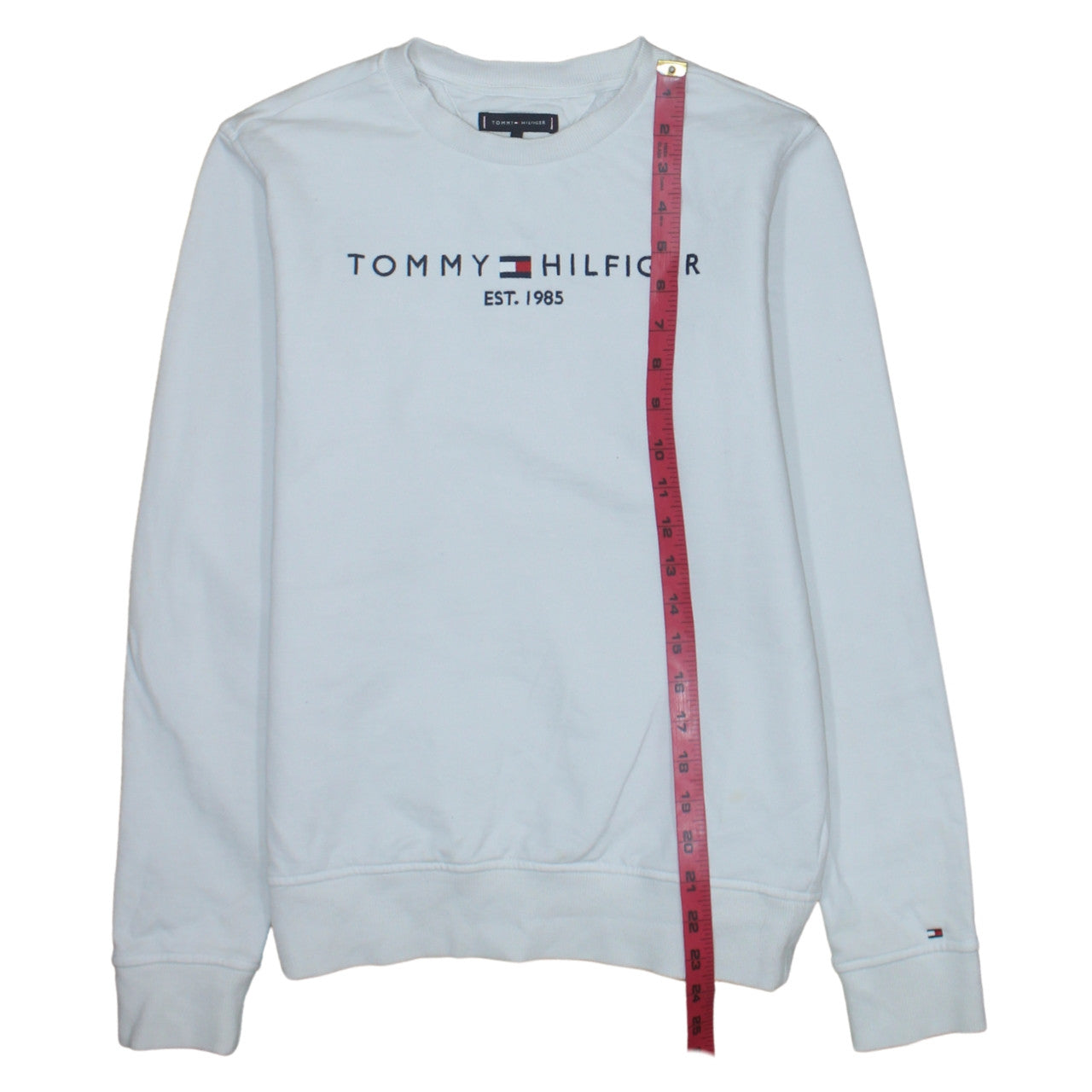 Tommy Hilfiger Boys White Cotton Crew Neck Sweatshirt Size 164