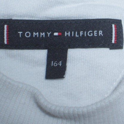 Additional view of Tommy Hilfiger boys’ white cotton crew neck sweatshirt, size 164