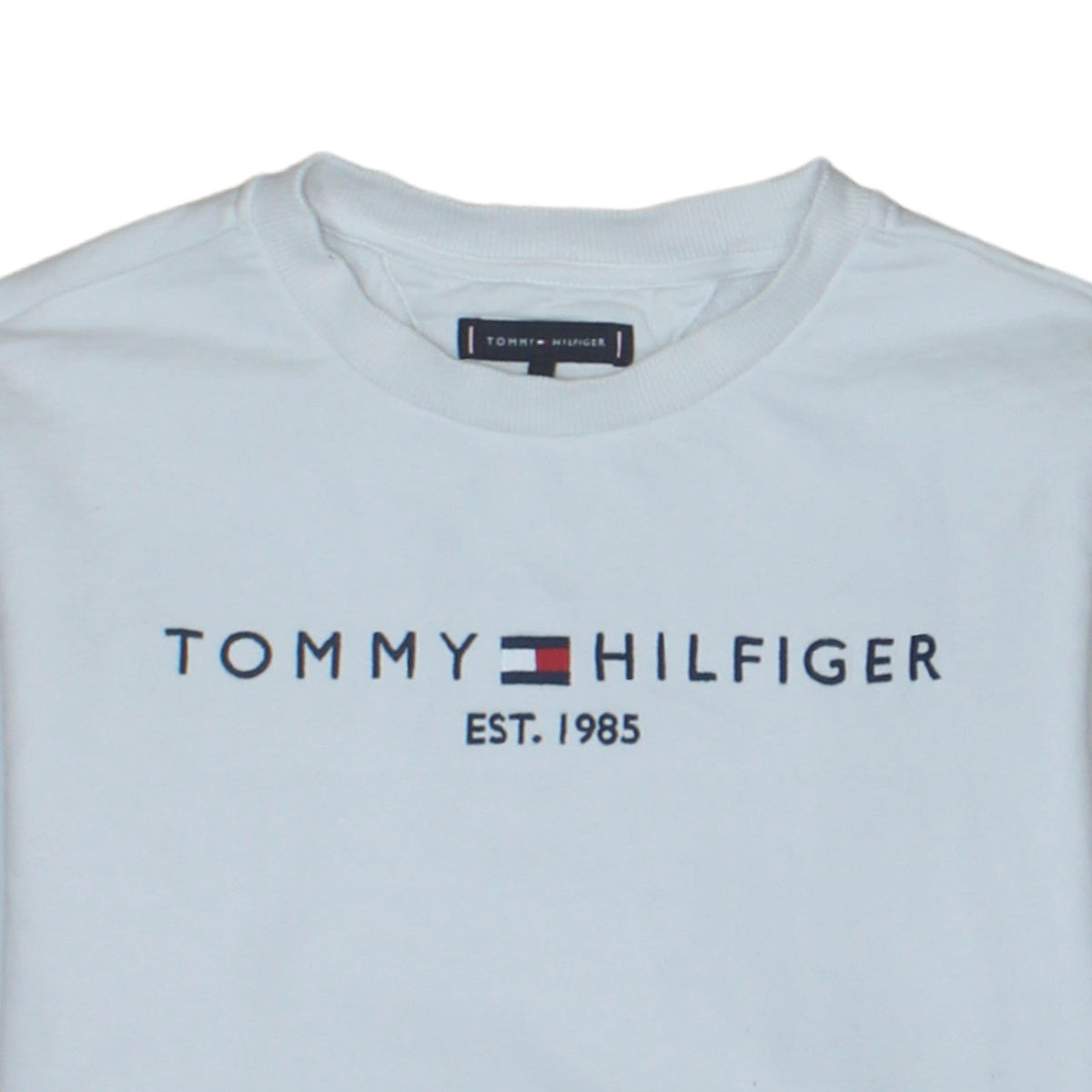 Tommy Hilfiger Boys White Cotton Crew Neck Sweatshirt Size 164