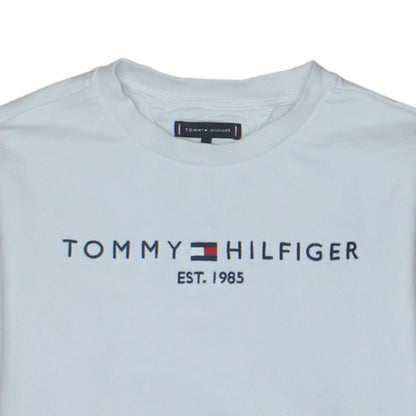 Additional view of Tommy Hilfiger boys’ white cotton crew neck sweatshirt, size 164