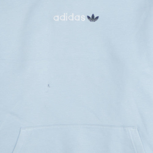Adidas Girls Light Blue Hooded Pullover Sweatshirt 15-16 Years XL