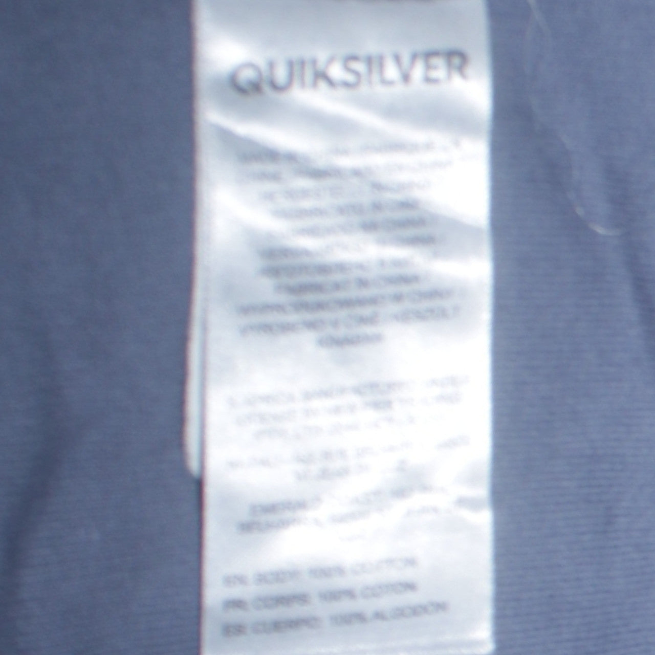 Quiksilver Men's Blue Full Zip Hoodie Size L Cotton Casual