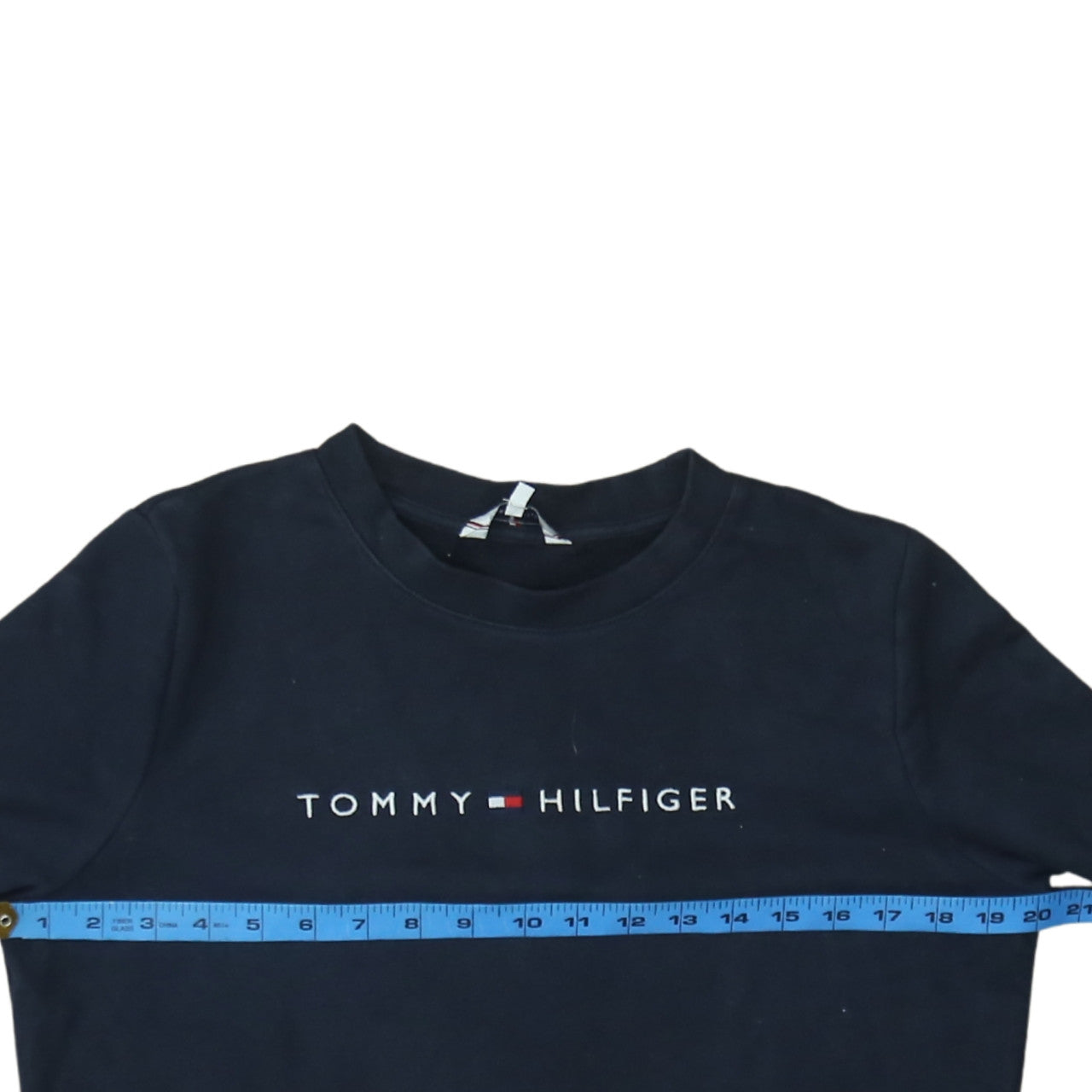 Tommy Hilfiger Womens Navy Blue Small Logo Crew Neck Sweatshirt