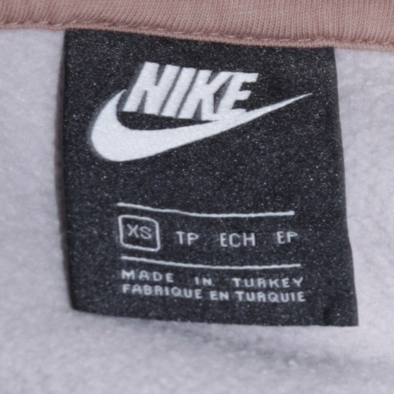 Nike Womens Beige Colourblock Hoodie XS Pullover Cotton Hooded Sweatshirt