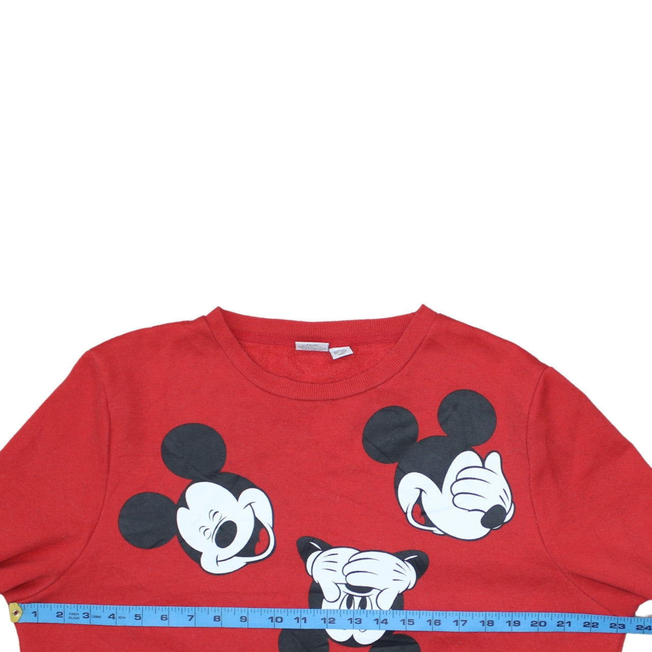 Disney Women's Red Mickey Mouse Print Pullover Sweatshirt L