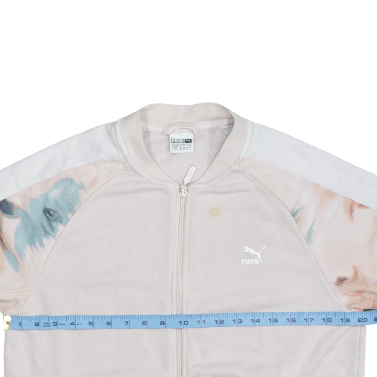 Puma Womens Beige Track Jacket Size 12 Full Zip Sports Top