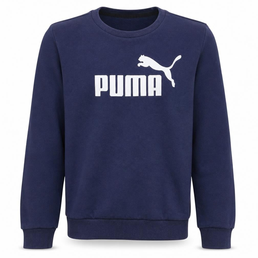 Puma Men's Blue XS Pullover Sweatshirt Crew Neck Logo Fleece