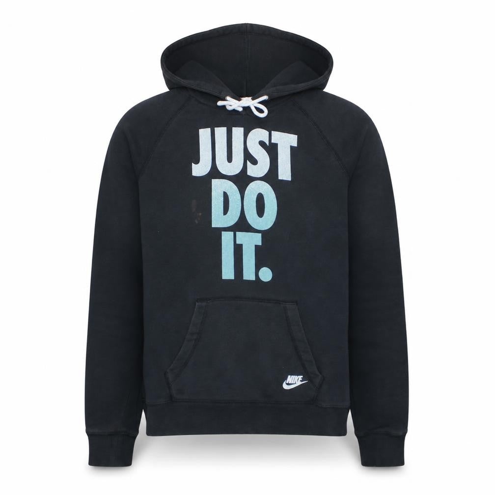 Nike Men's Black Medium Pullover Hoodie Just Do It Graphic Sportswear