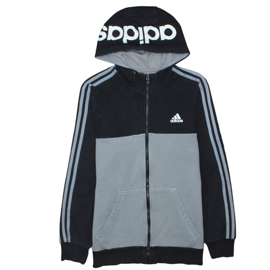 adidas Men Black Full Zip Hoodie M Sports Fleece Sweatshirt