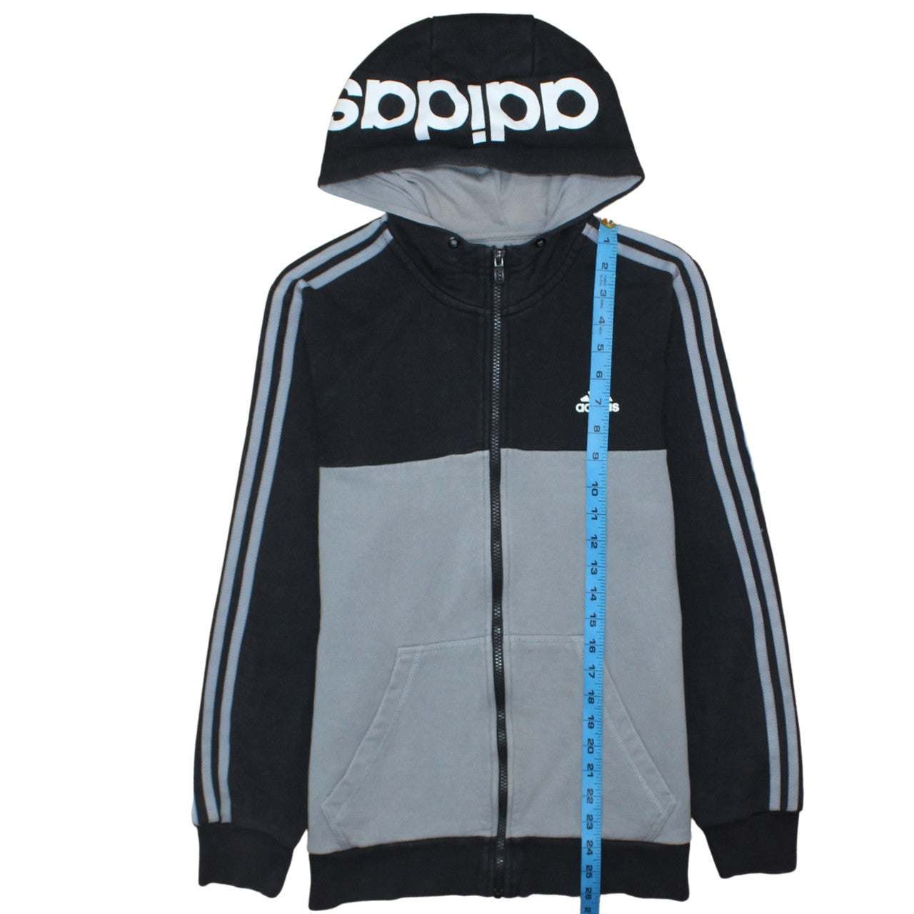 adidas Men Black Full Zip Hoodie M Sports Fleece Sweatshirt