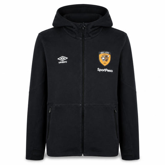 Umbro Men's Black Full Zip Hoodie Hull City L FC Sportswear