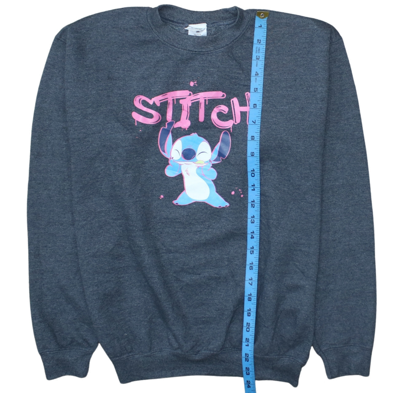 Disney Women’s Navy Blue Stitch Sweatshirt XL Pullover Casual
