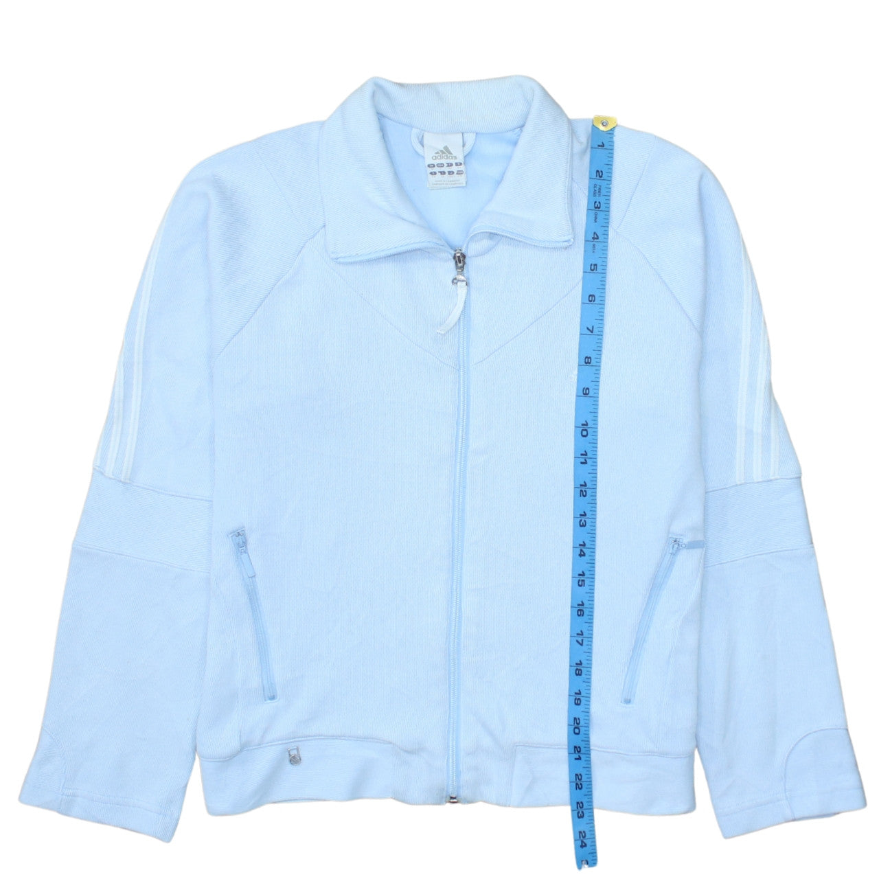 Adidas Women Blue Size 18 Track Jacket Full Zip Sportswear