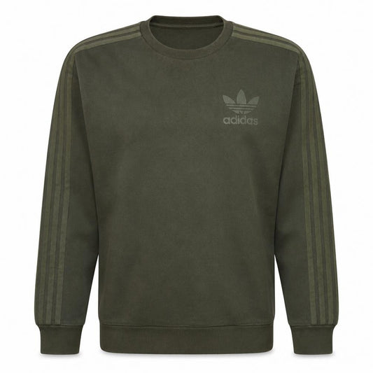 adidas Mens Green Crew Neck Pullover Sweatshirt Size S