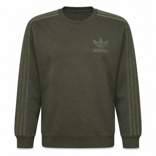 adidas Mens Green Crew Neck Pullover Sweatshirt Size S
