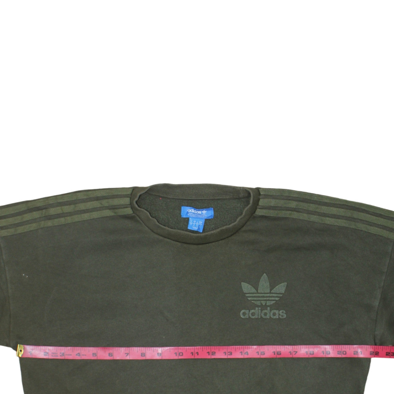 adidas Mens Green Crew Neck Pullover Sweatshirt Size S